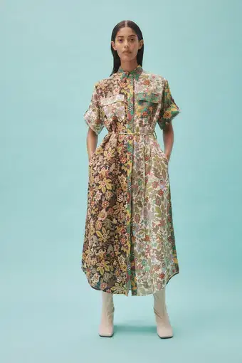 Alemais Isabella Patchwork Shirtdress Floral Size AU 8