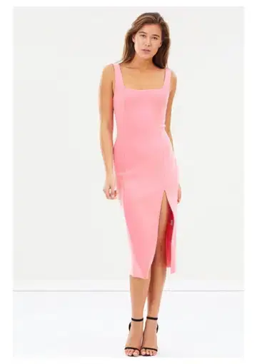 Bec & Bridge Hibiscus Islands Midi Dress Pink Size 8