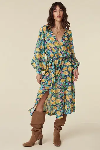 Spell Islamorada Midi Dress Floral Multi Size M / AU 12