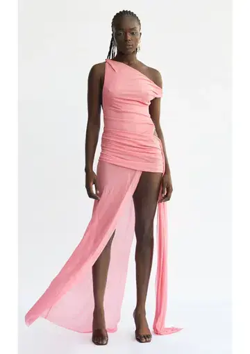 Bec & Bridge Kailani Asym Dress Grapefruit Pink Size 8