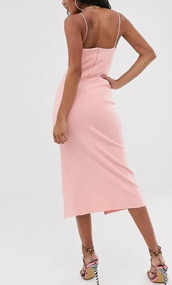 Bec & Bridge Lea Split Midi Dress Blush Size 6 for rent on The Volte - main image