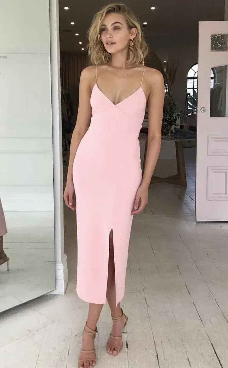 Bec & Bridge Lea Split Midi Dress Blush Size 6 - Image 4