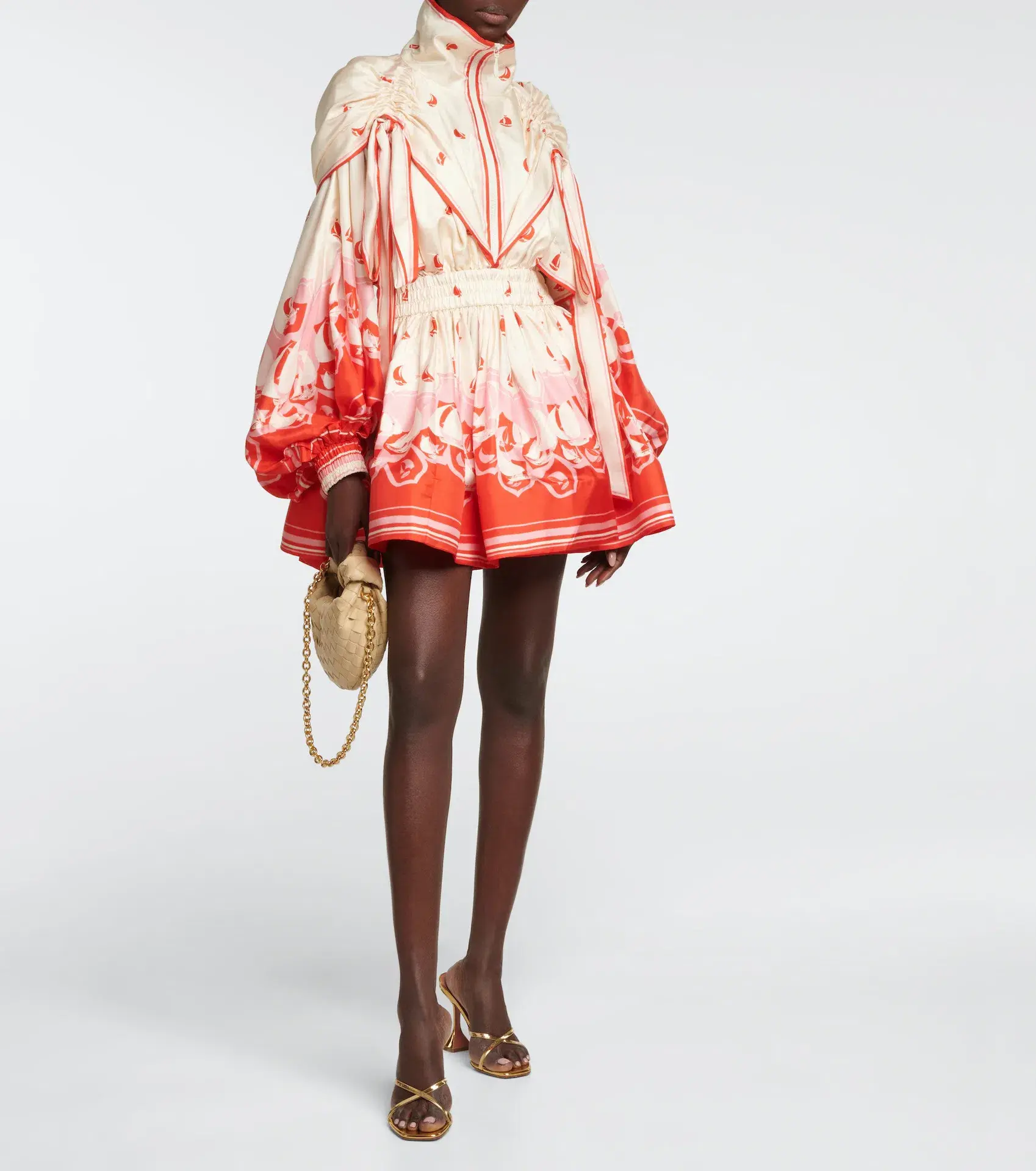 Zimmermann High Tide Billow Mini Dress Red Print Size 0 / AU 8 - Image 1