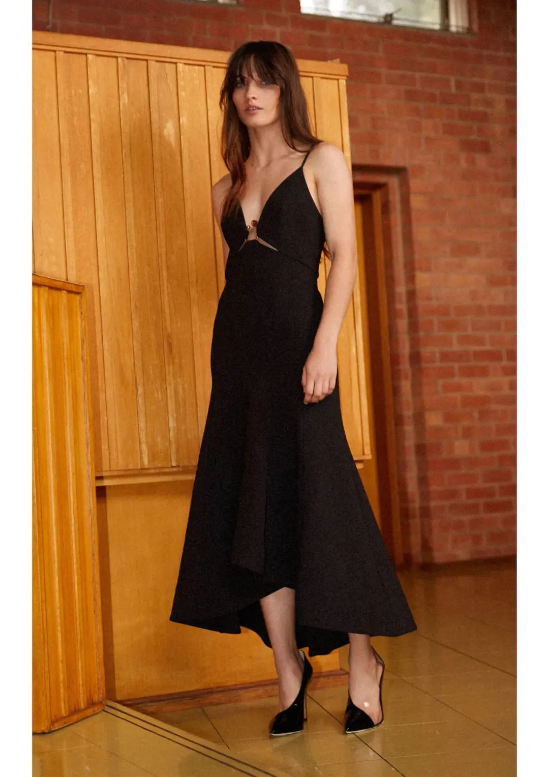Acler Marine Midi Dress Black Size 10 for rent on The Volte - main image