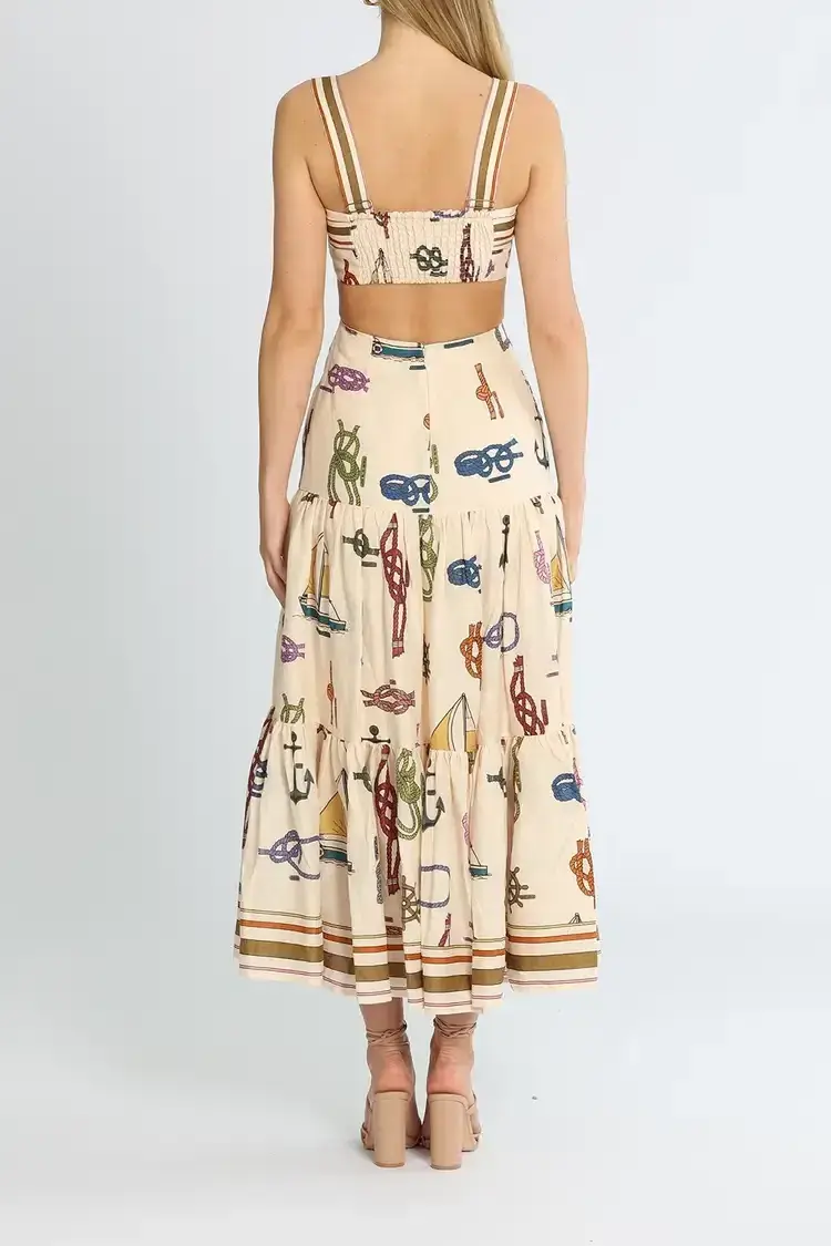 Alemais Ships Ahoy Midi Sundress Print Size 6 - Image 3