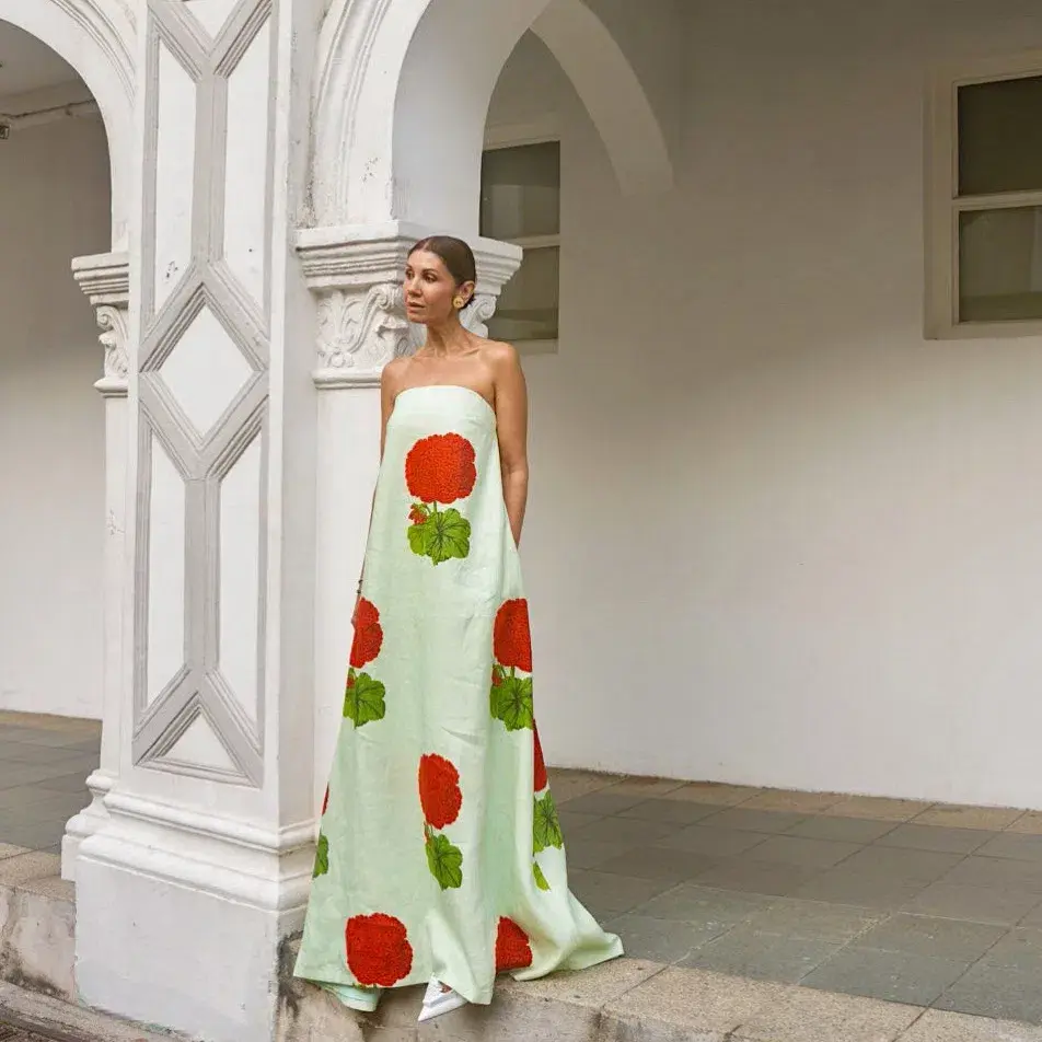 Oroton Posie Gown Geranium Floral Print Size AU 6  - Image 3