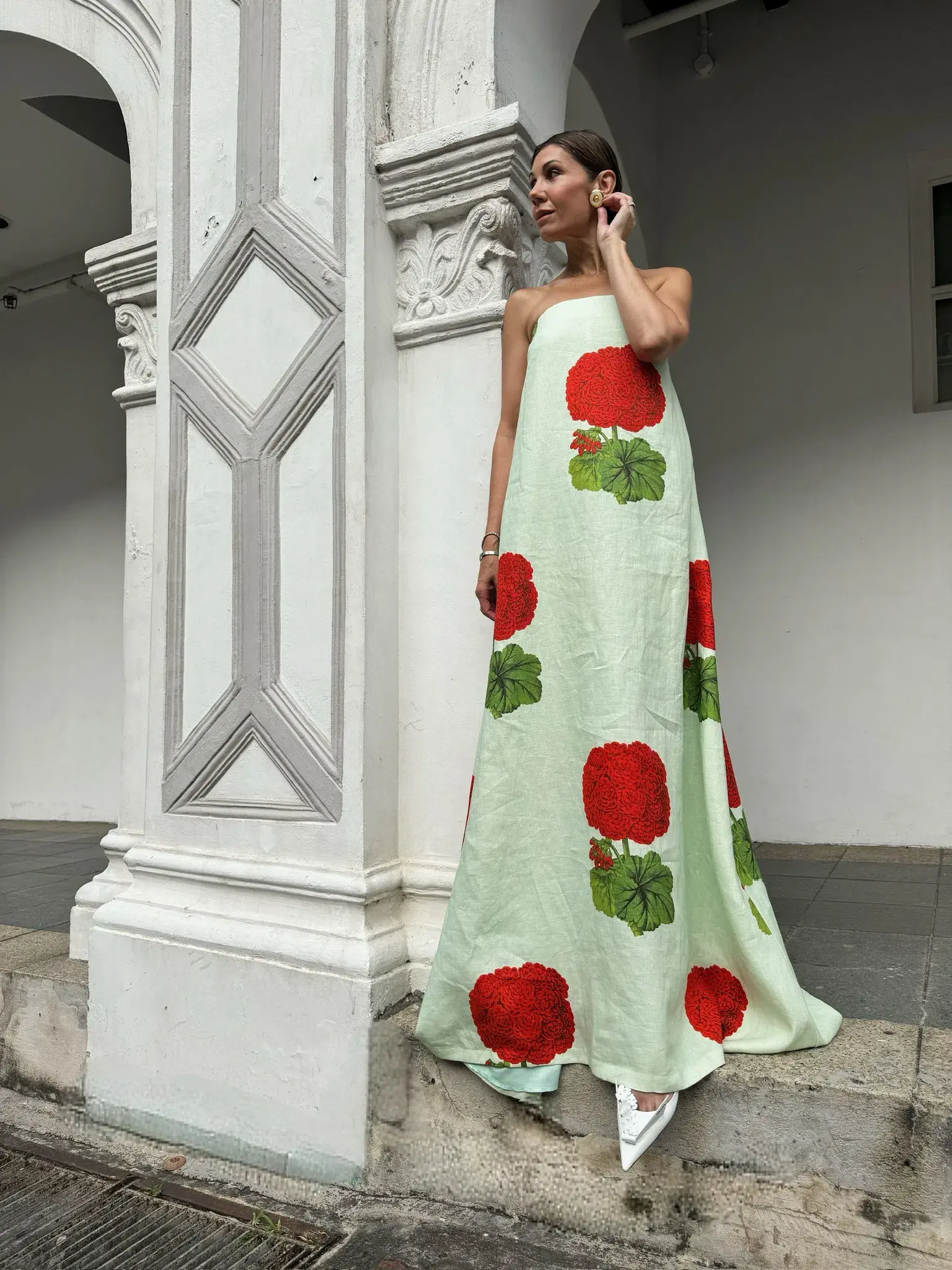 Oroton Posie Gown Geranium Floral Print Size AU 6  - Image 1