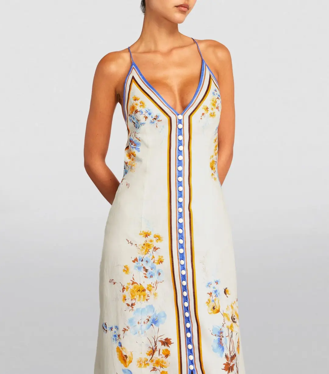 Zimmermann Halcyon Slip Midi Dress Floral Size 2 / AU 12 for rent on The Volte - main image