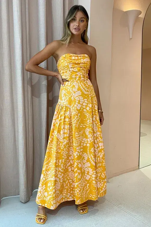 Mon Renn Monarch Maxi Dress Orange Size 8 - Image 1