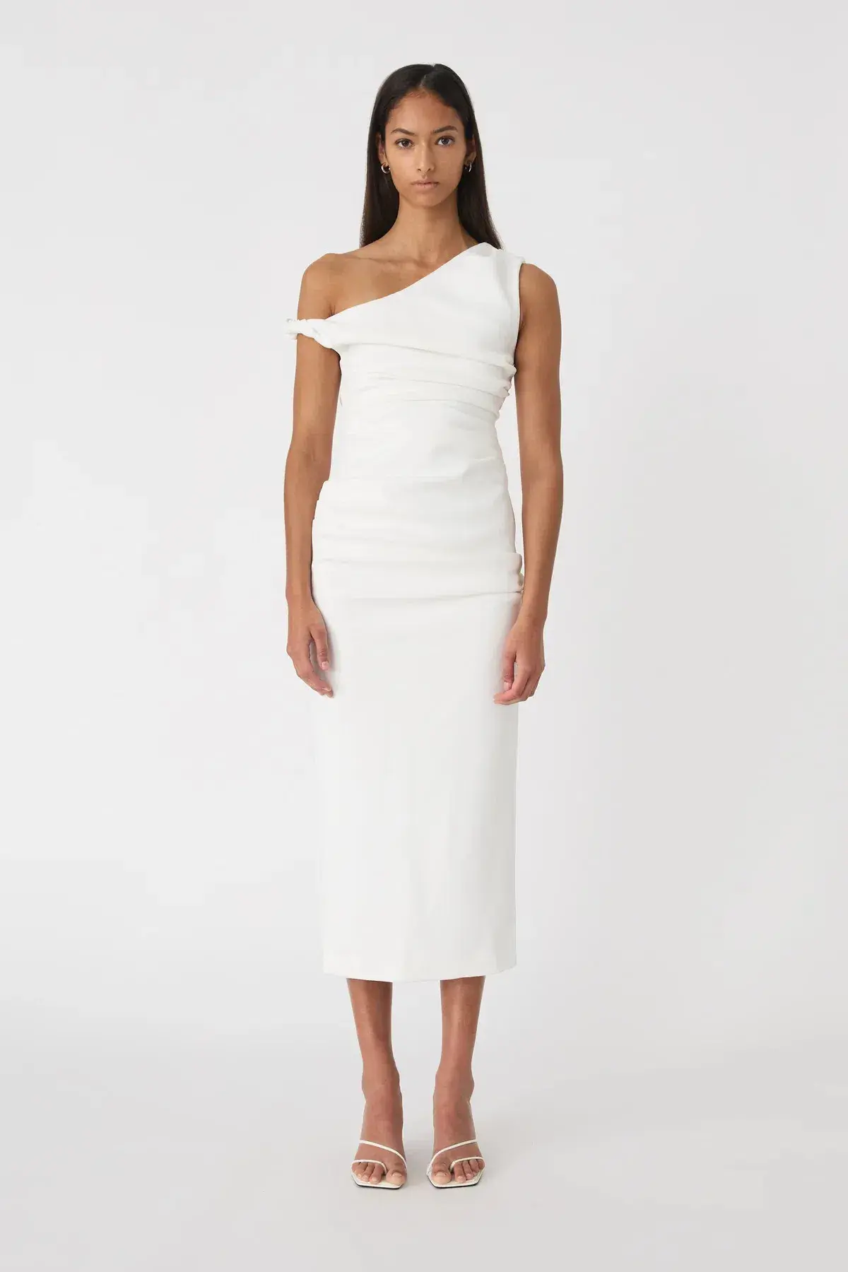 MISHA Alaska White Midi Dress White Size 8/S - Image 1