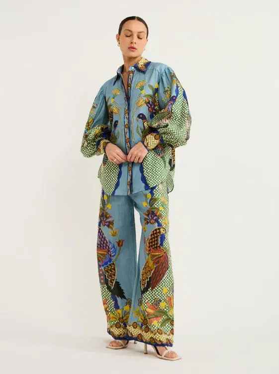 Alemais Gilly Shirt Misty Blue Size AU 8 - Image 1