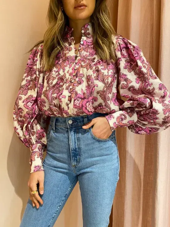 Alemais Isla Shirt In Magenta Size AU 10 - Image 3
