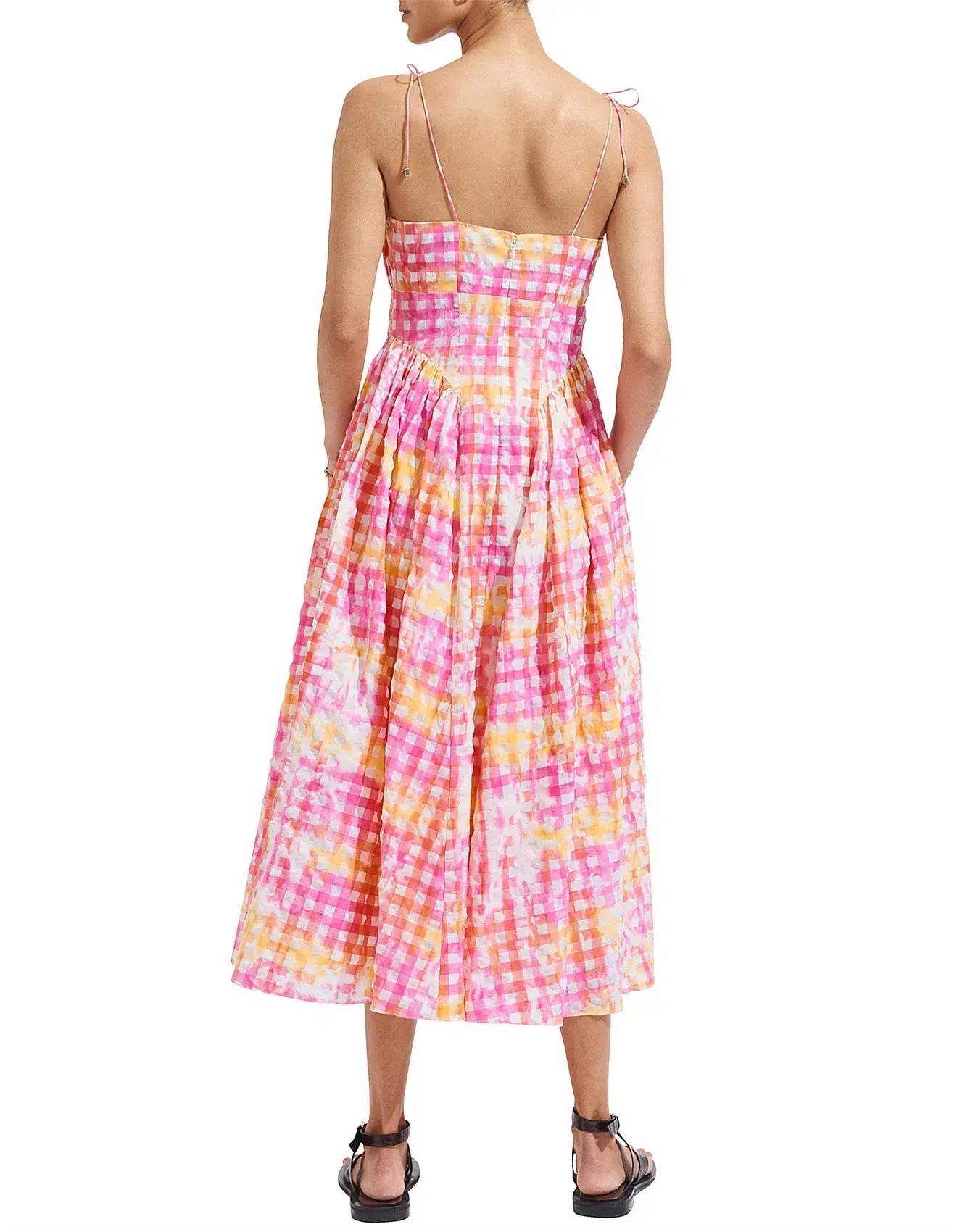 Steele Marina Midi Dress in Hypno Gingham Print Size AU 8 - Image 2