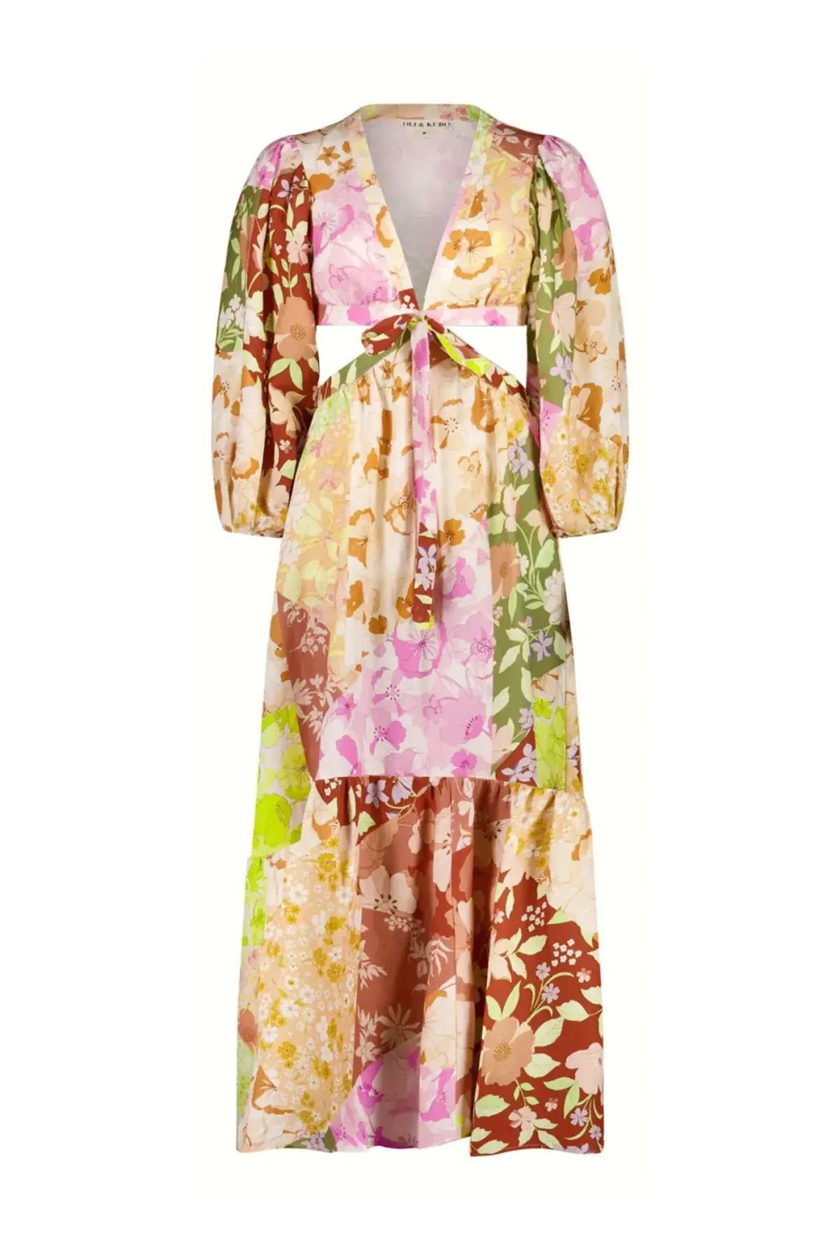 Oli & Kubo Vieja Scarf Maxi Dress Patchwork Size AU 8 - Image 3