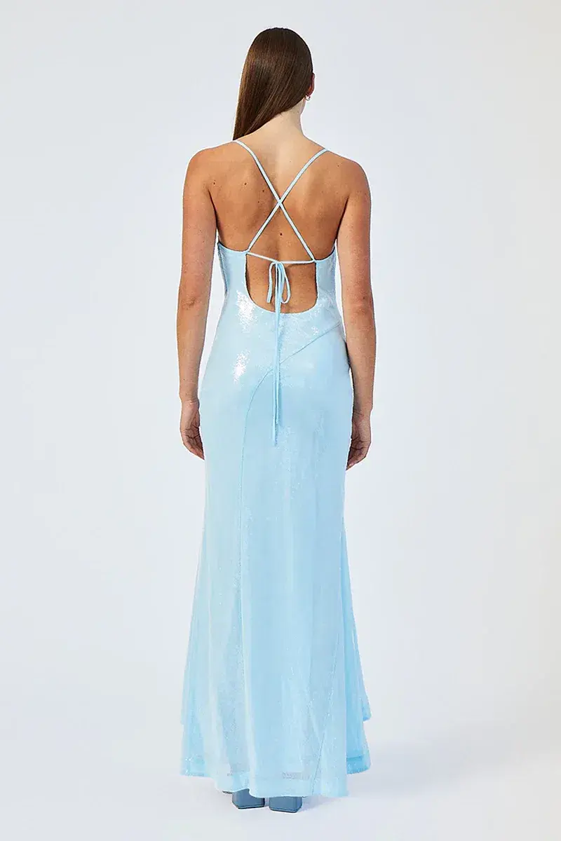 Suboo Luca Cowl Neck Maxi Light Blue Size M / AU 10 - Image 3