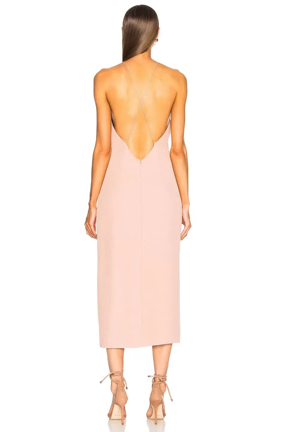 Dion Lee Fine Lines Dress in Blush Size AU 8 for rent on The Volte - main image
