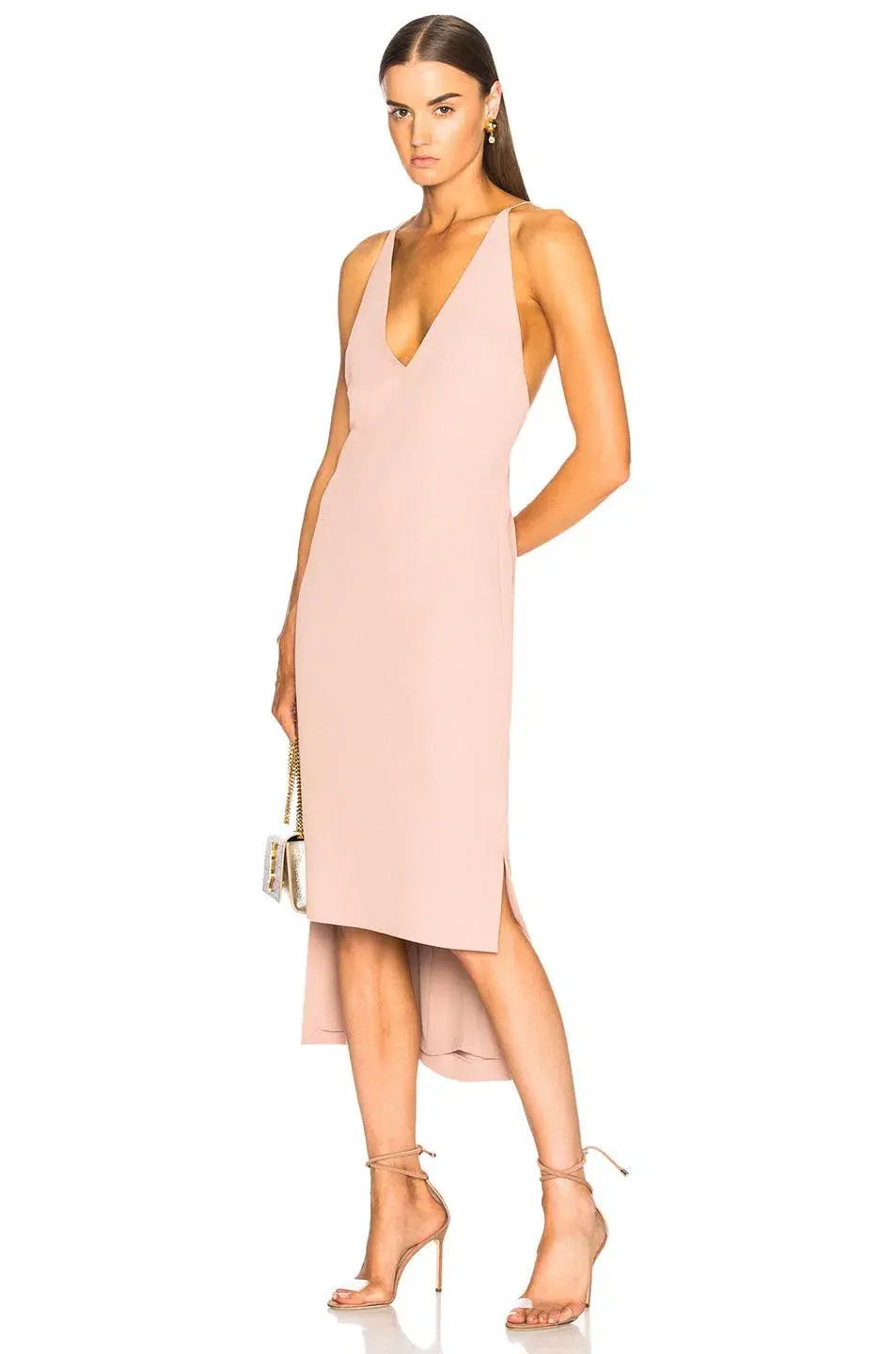 Dion Lee Fine Lines Dress in Blush Size AU 8 for rent on The Volte - main image