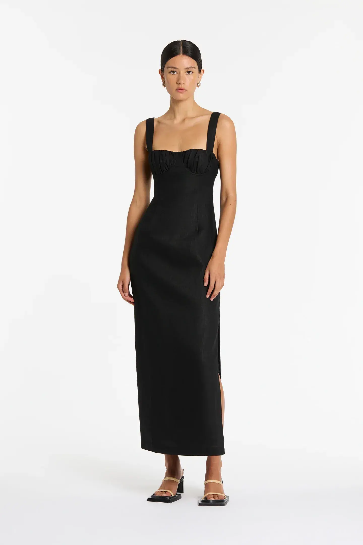 Sir The Label Black Bettina Midi Dress Black Size 0/ AU 6 - Image 1