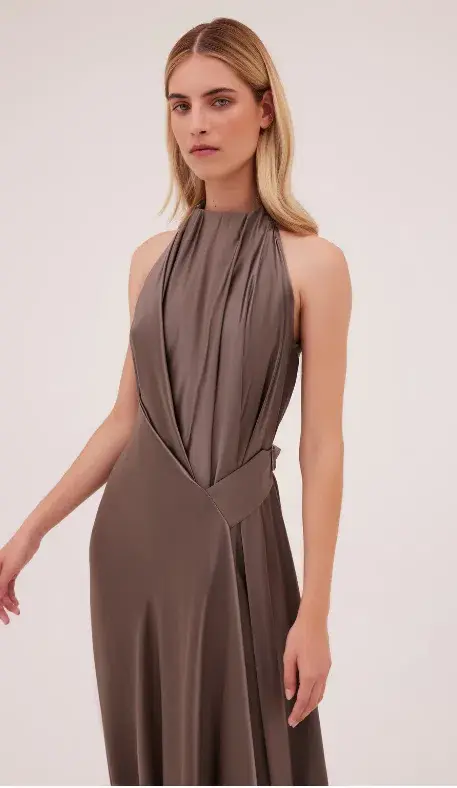 Bianca Spender Isabella Gown Bronze Silk Size AU 4 - Image 2