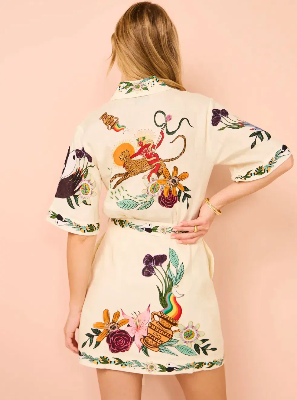 Alemais Meagan Mini Shirt Dress Multi Size AU 12 - Image 4