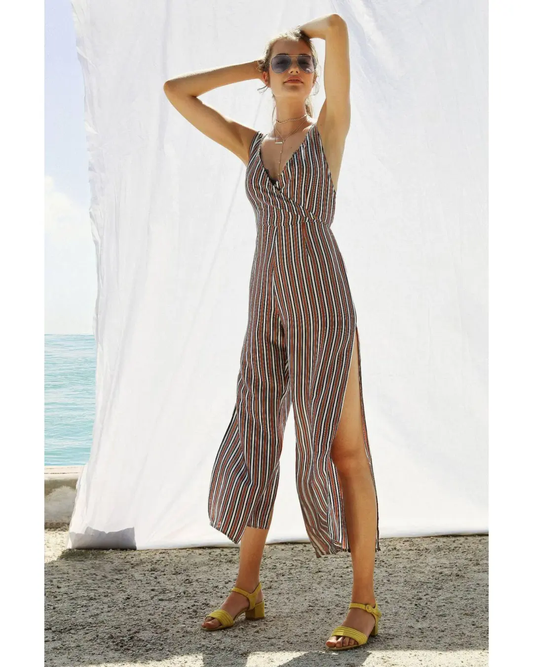 Sir the Label Zoe Jumpsuit Stripe Print Size AU 12 for rent on The Volte - main image