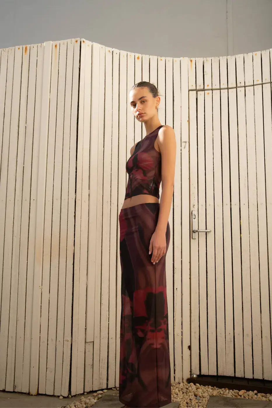 With Harper Lu Mesh Tank & Maxi Skirt Deep Orchid Size M / Au 10 - Image 3