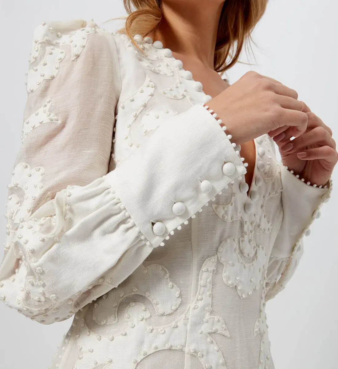 Zimmermann Sunny Appliqué Flip Dress White Size 8 - Image 3