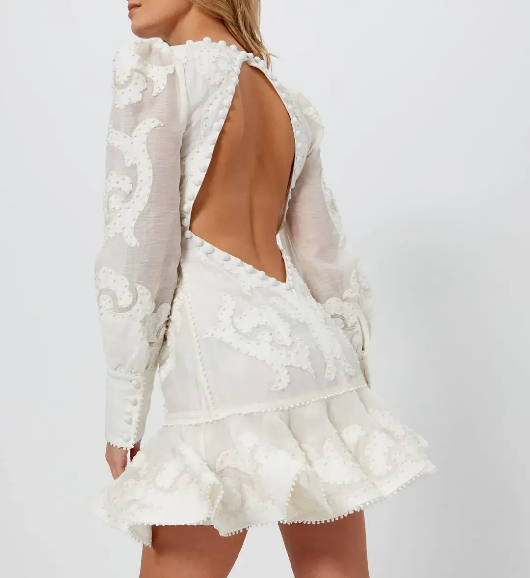 Zimmermann Sunny Appliqué Flip Dress White Size 8 for rent on The Volte - main image