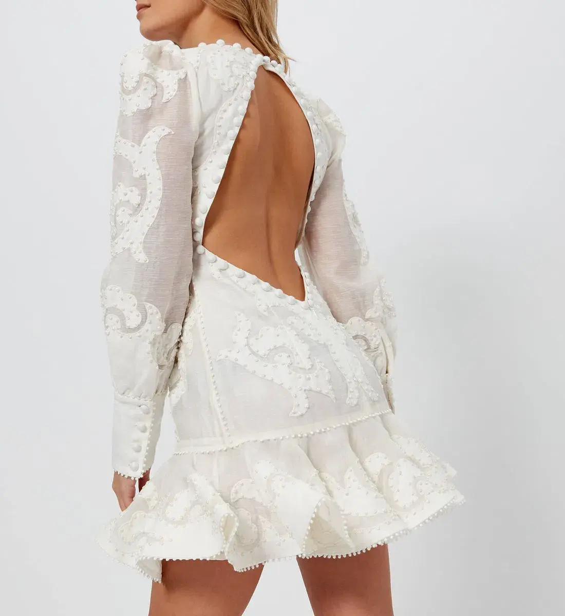 Zimmermann Sunny Appliqué Flip Dress White Size 8 - Image 4