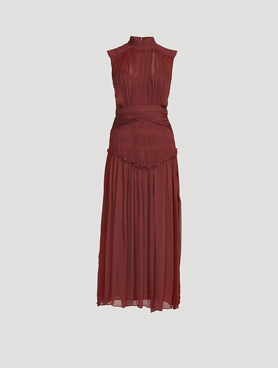 Shona Joy Midi Dress Burgundy Red - Image 4