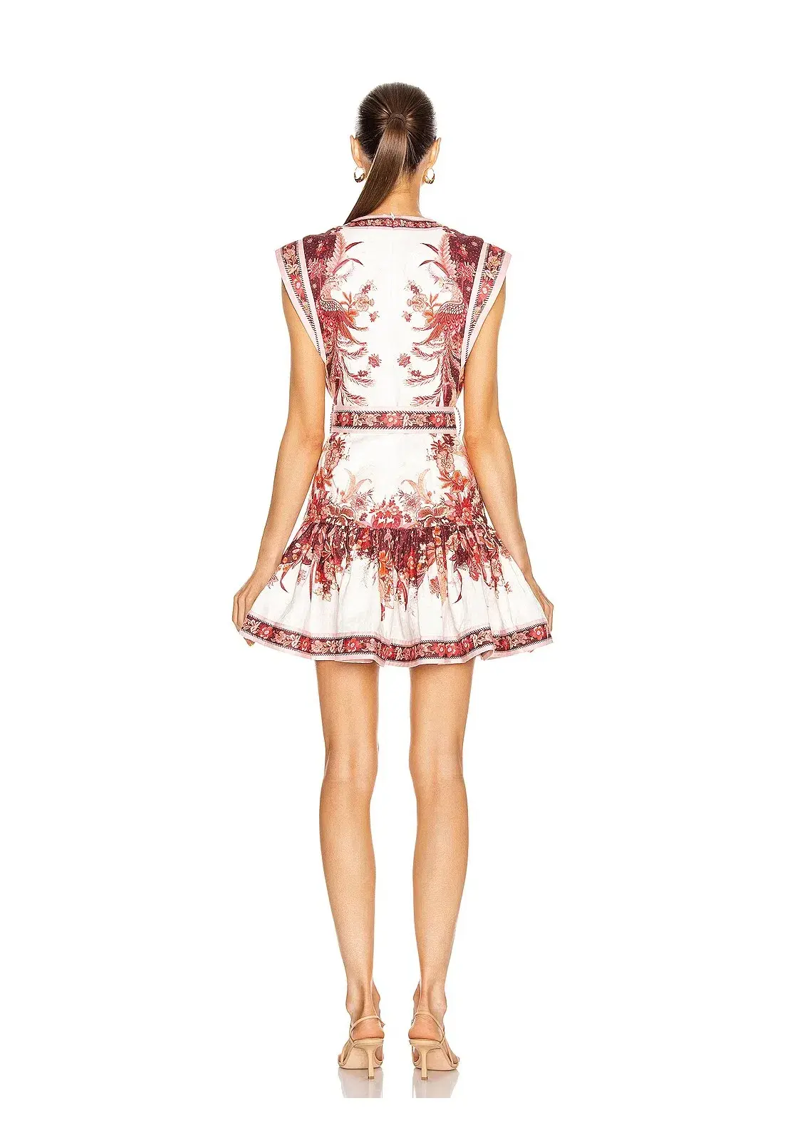 Zimmermann Wavelength Fluted Mini Dress Red Phoenix Size 2 / AU 12 - Image 3