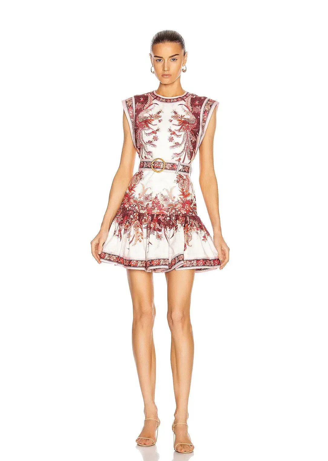 Zimmermann Wavelength Fluted Mini Dress Red Phoenix Size 2 / AU 12 - Image 1
