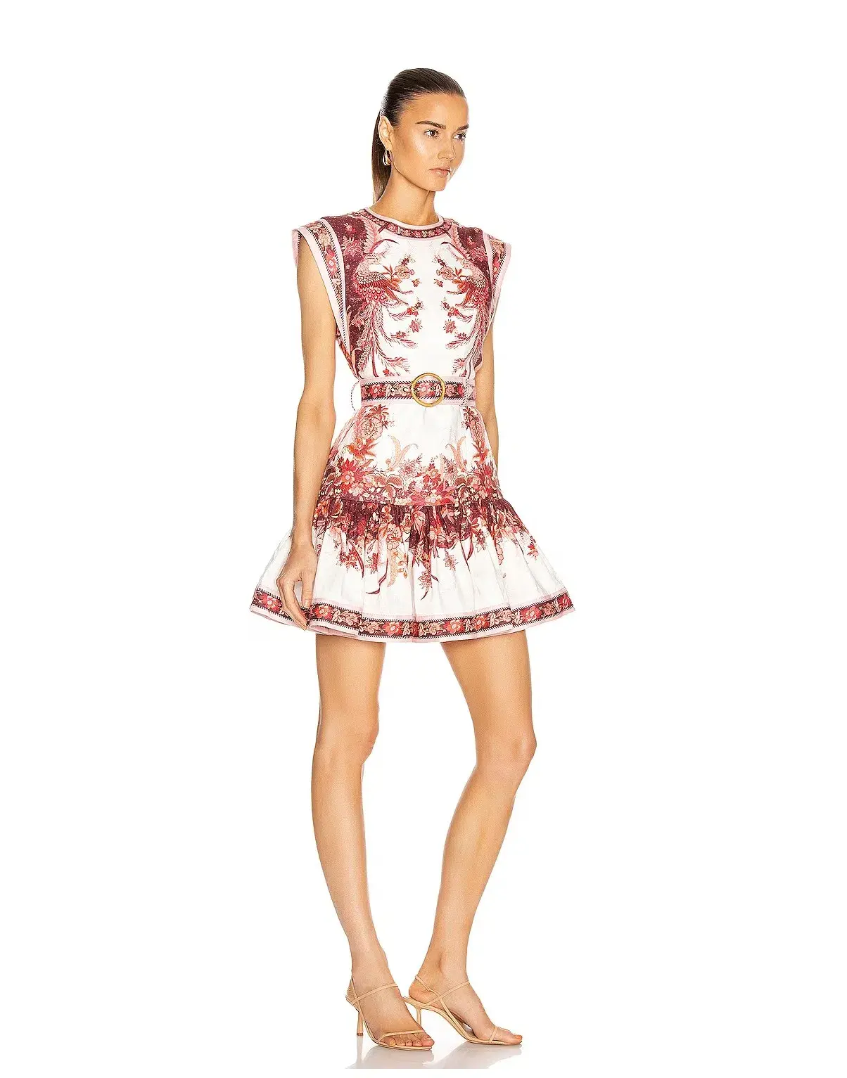 Zimmermann Wavelength Fluted Mini Dress Red Phoenix Size 2 / AU 12 - Image 2