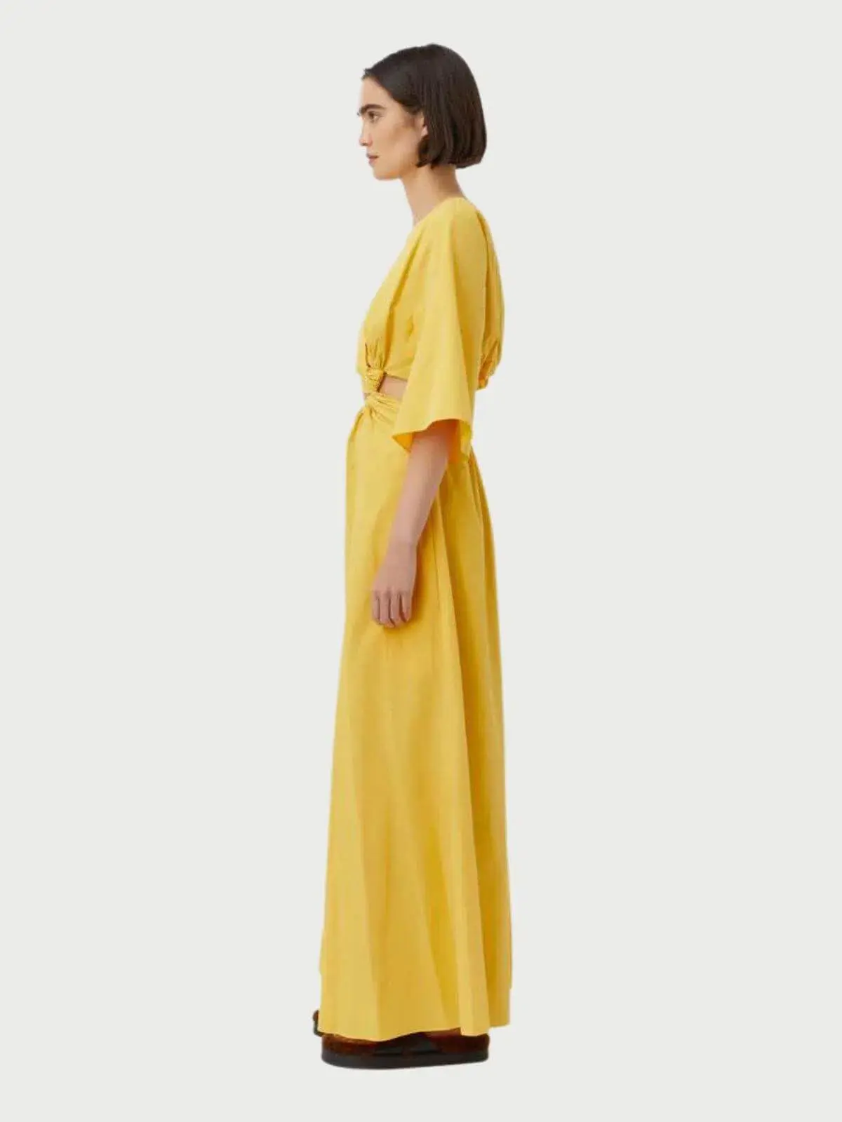 Camilla & Marc Wally One Shoulder Cut Out Maxi Dress in Yellow Size 10 - Image 4