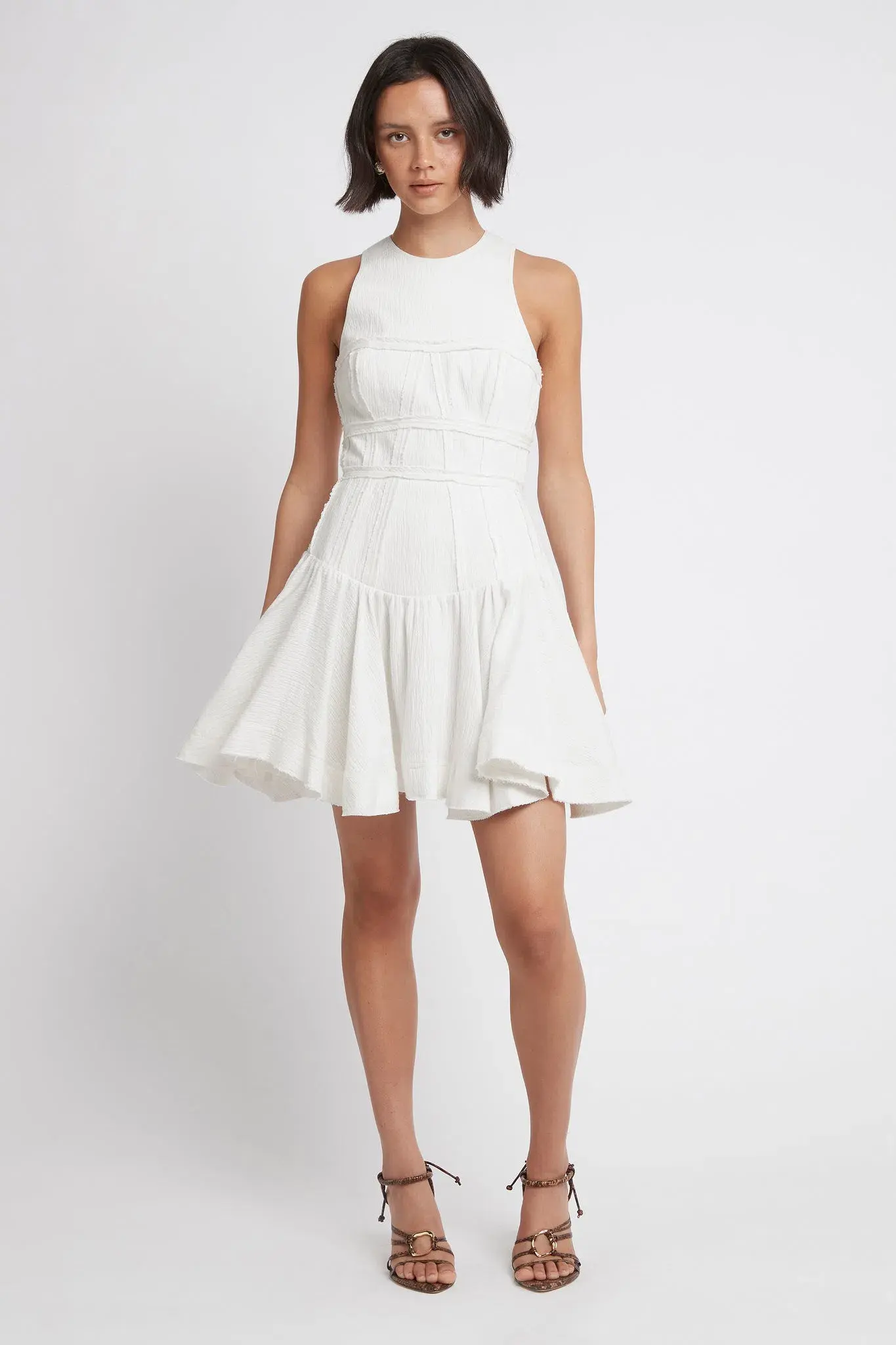 Aje Tidal Corset Mini Dress Ivory Size 10  - Image 1