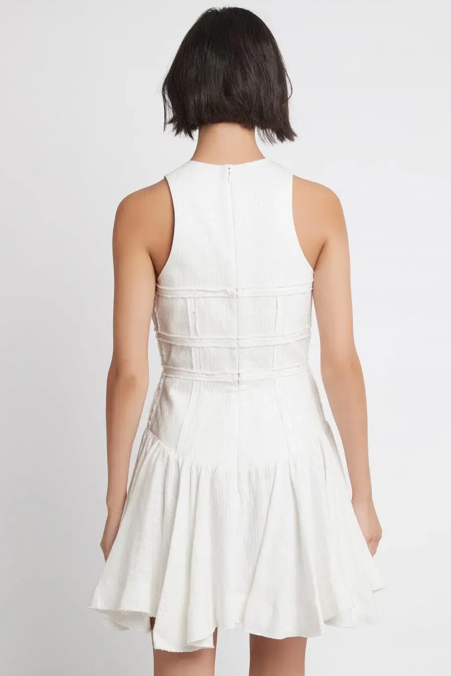 Aje Tidal Corset Mini Dress Ivory Size 10  - Image 3
