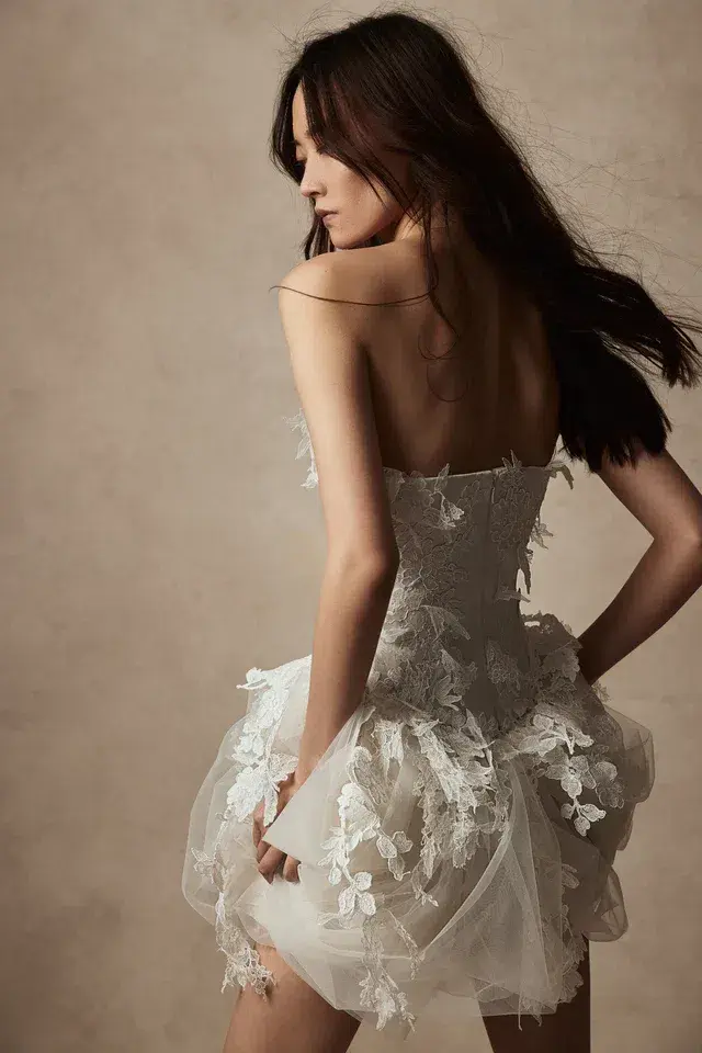 Danielle Frankel Liv Gown White Size 8 - Image 5