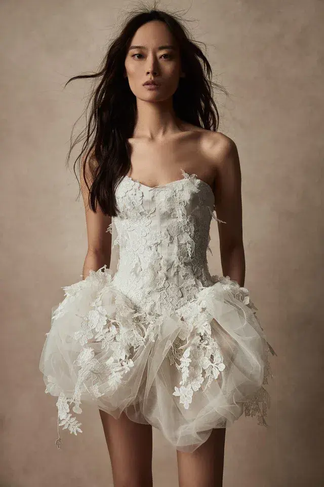Danielle Frankel Liv Gown White Size 8 - Image 2