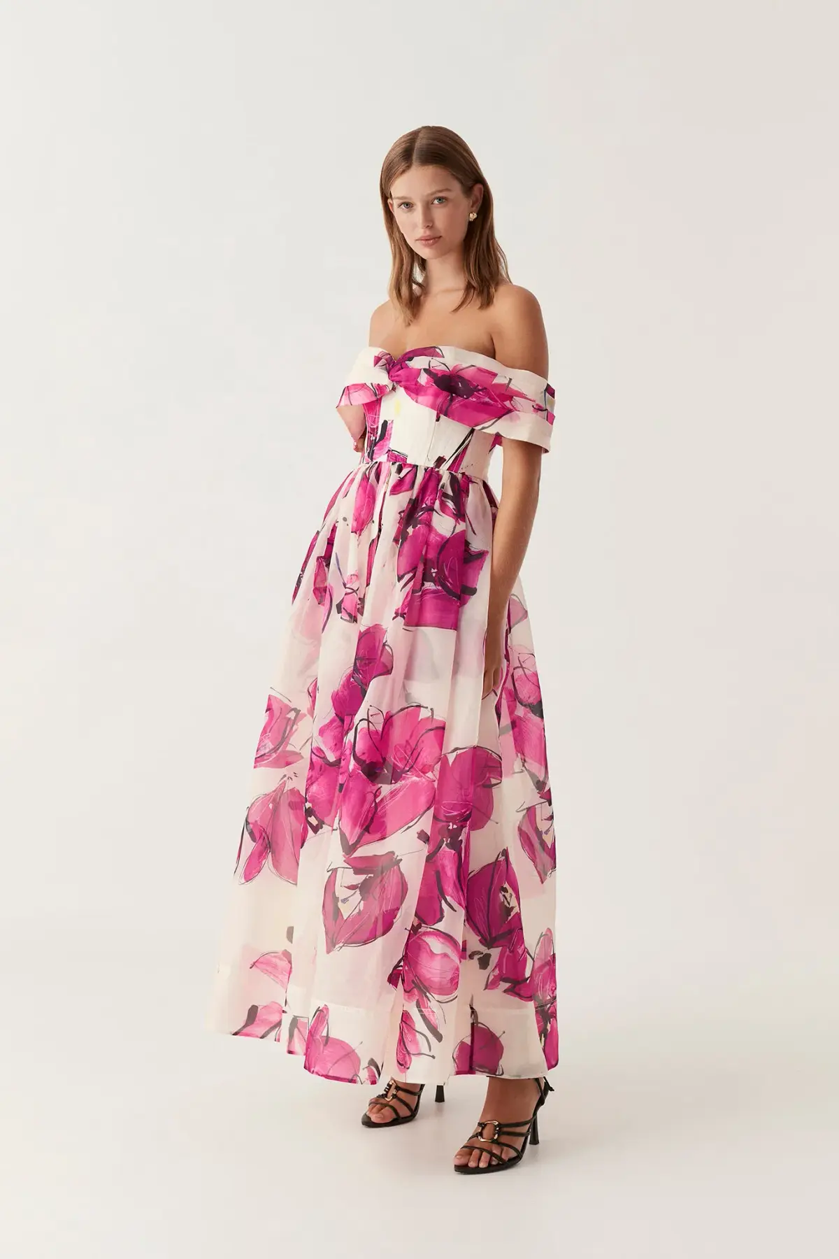 Aje Cordelia Corseted Maxi Dress Falling Florals Size 8 - Image 3