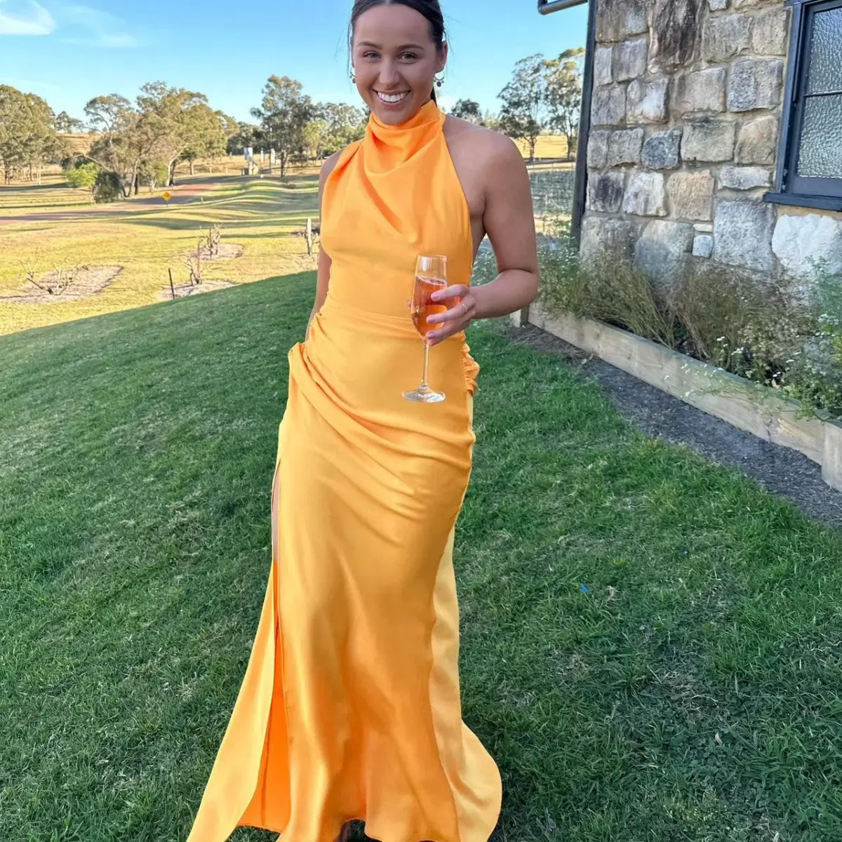 Sheike Venus Maxi Dress Orange Size 8 - Image 3