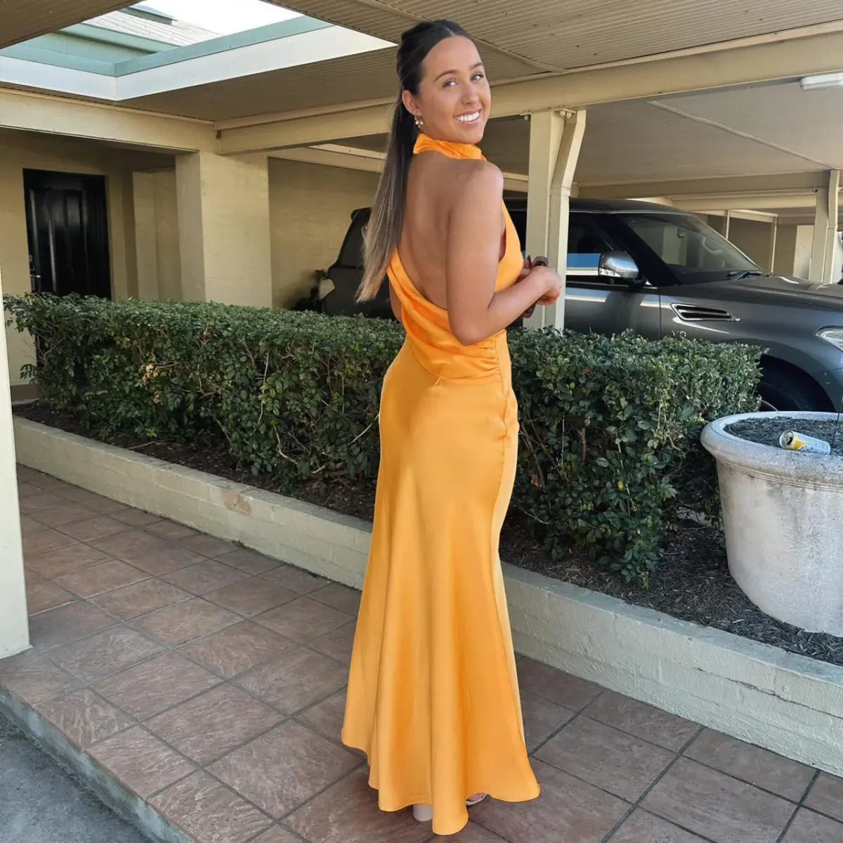Sheike Venus Maxi Dress Orange Size 8 - Image 4