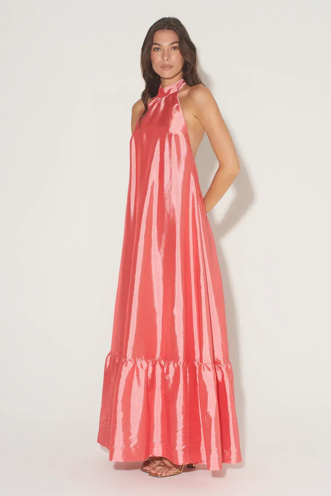 Hansen & Gretel Gateau Gown in Watermelon Pink Size S / AU 8 for rent on The Volte - main image