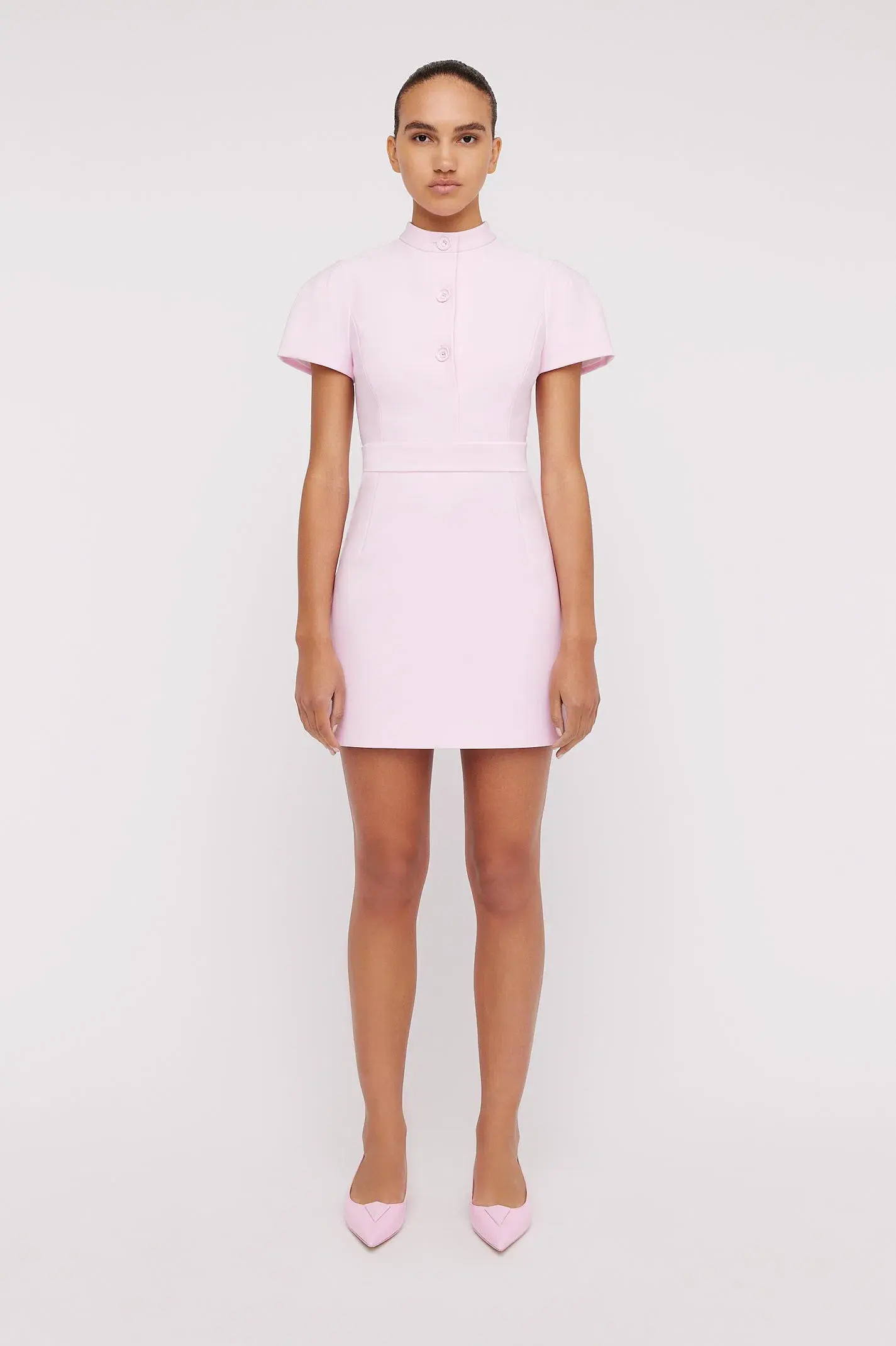 Scanlan Theodore Italian Milano Button Dress in Pink Size XS / AU 6 - Image 1