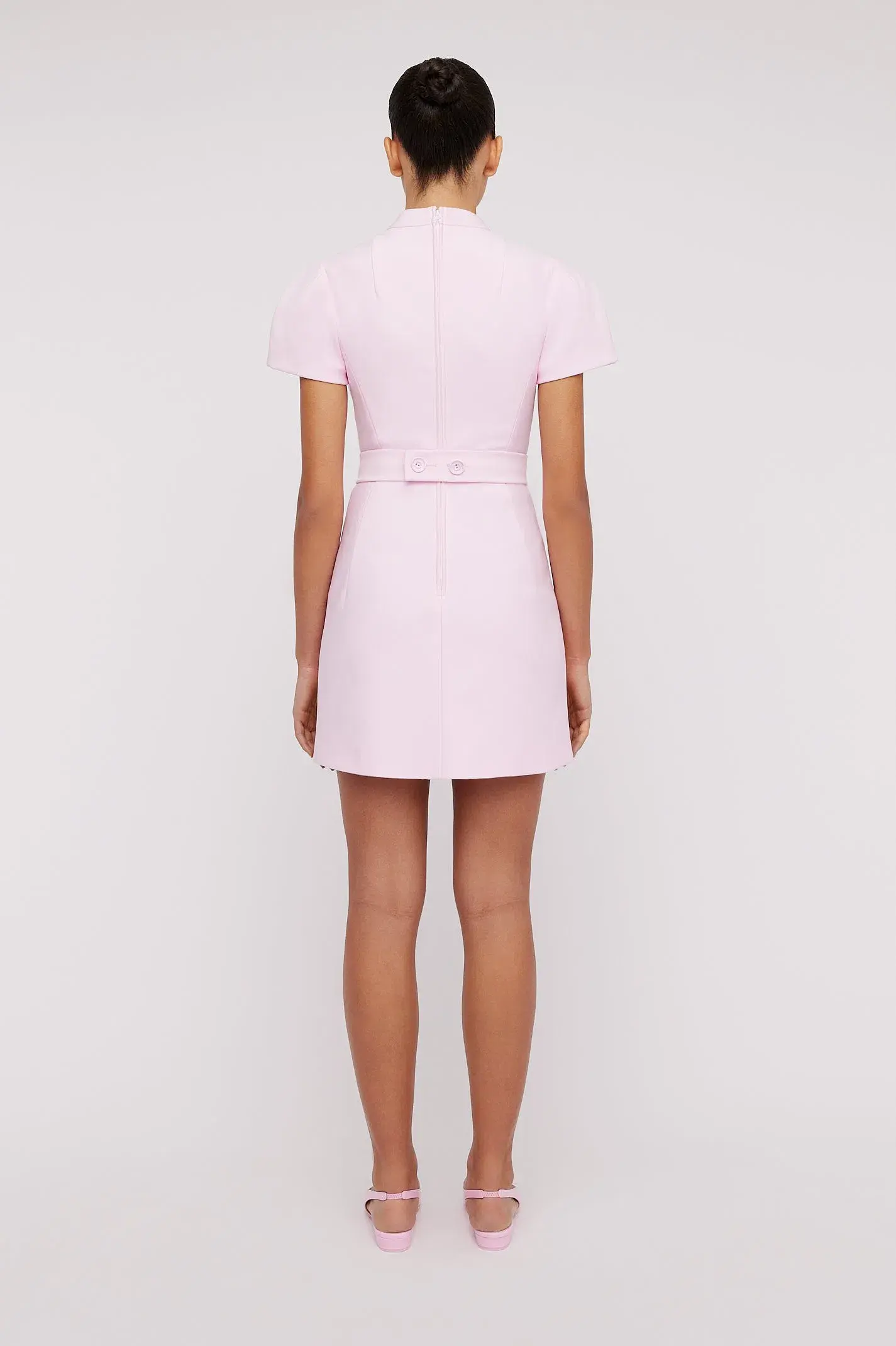 Scanlan Theodore Italian Milano Button Dress in Pink Size XS / AU 6 - Image 3