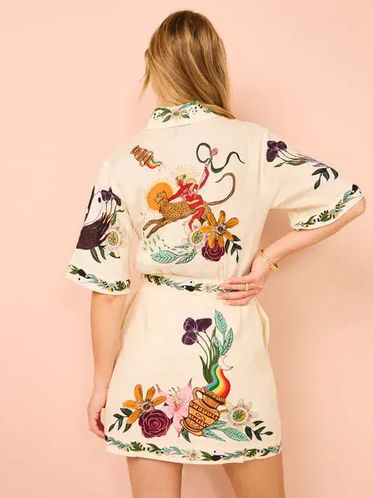 Alemais Meagan Mini Dress Print Size 12 - Image 3