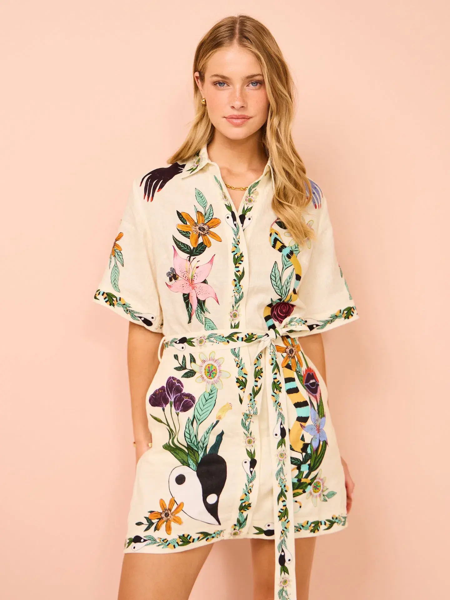 Alemais Meagan Mini Dress Print Size 12 - Image 2
