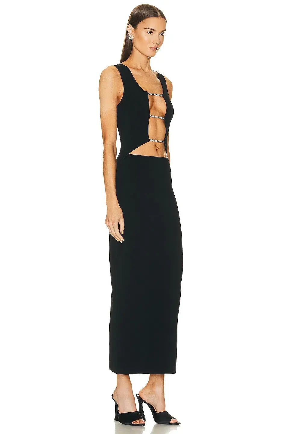 Christopher Esber Crystal Lattice Column Midi Dress Black Size 6 - Image 2