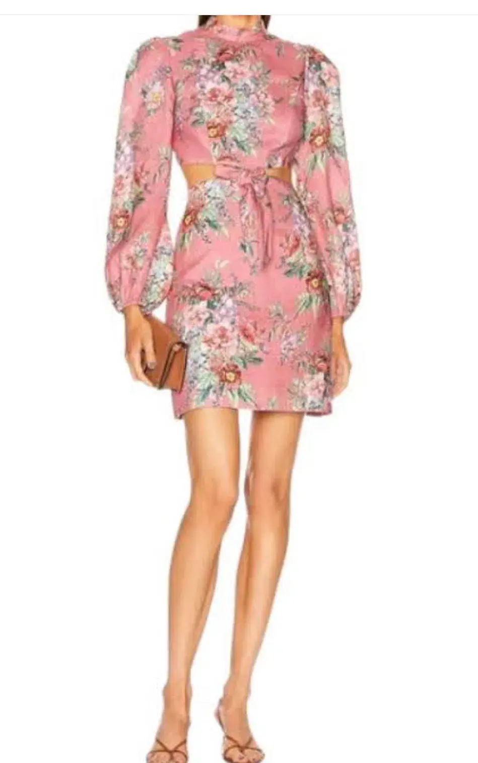 Zimmermann Bellitude Bow Front Mini Dress Pink Floral Size 0P / AU 6 - Image 4