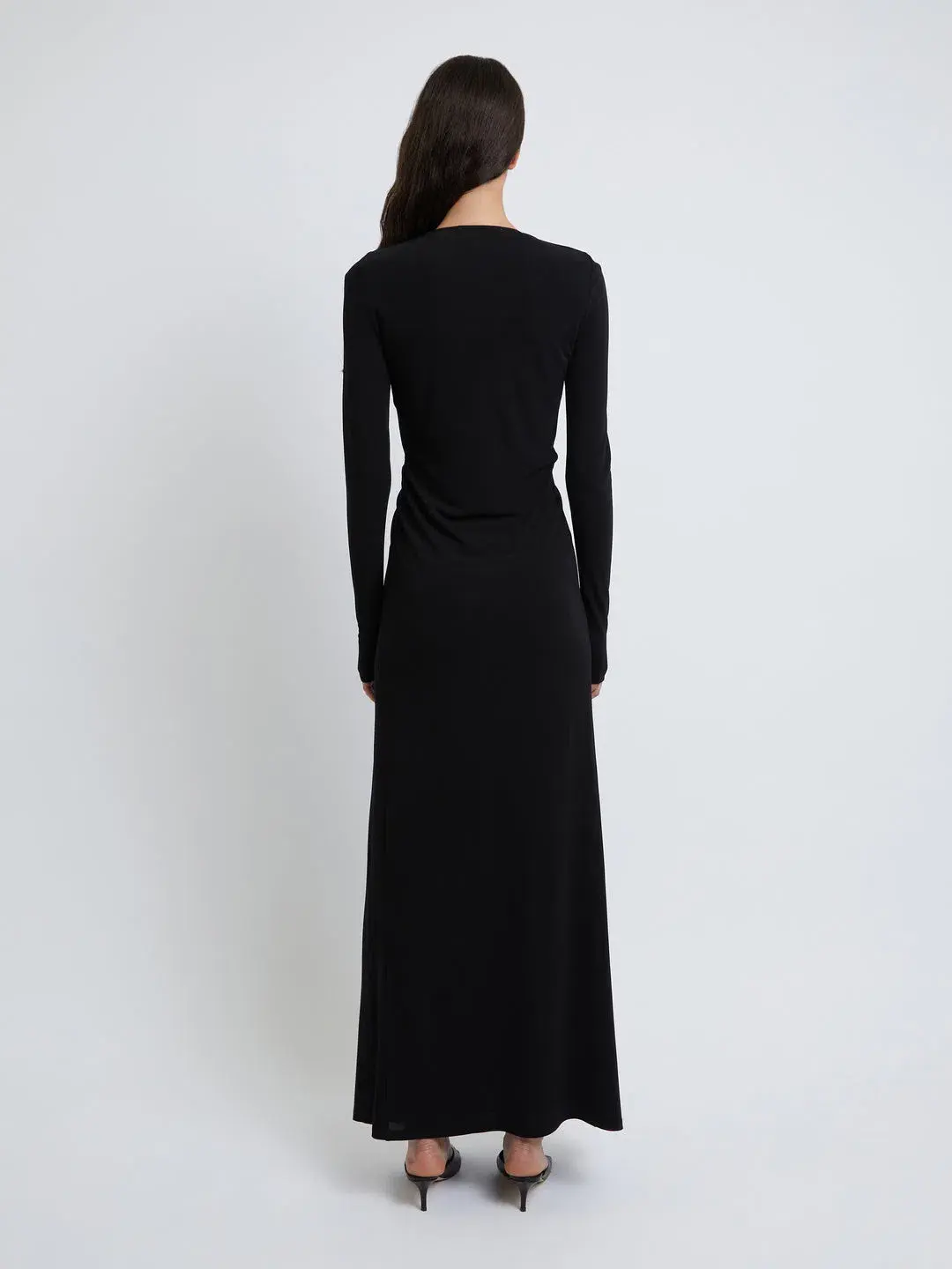 Christopher Esber Arced Palm Long Sleeve Dress Black Size 6 - Image 3