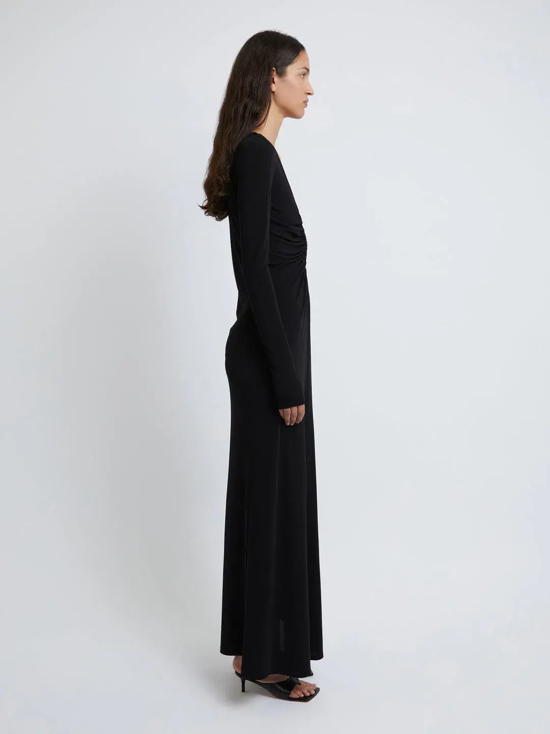 Christopher Esber Arced Palm Long Sleeve Dress Black Size 6 - Image 2